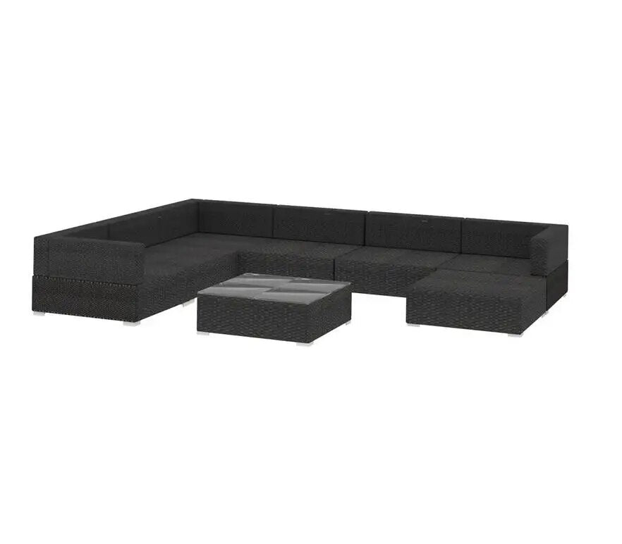 8PCS Outdoor Garden Furniture Set Rattan Corner Sofa Patio Conversation set for Backyard Porch Garden Poolside only ship to uk