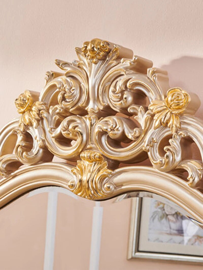 European mirror table modern bedroom dresser French furniture gold french dressing table  10953