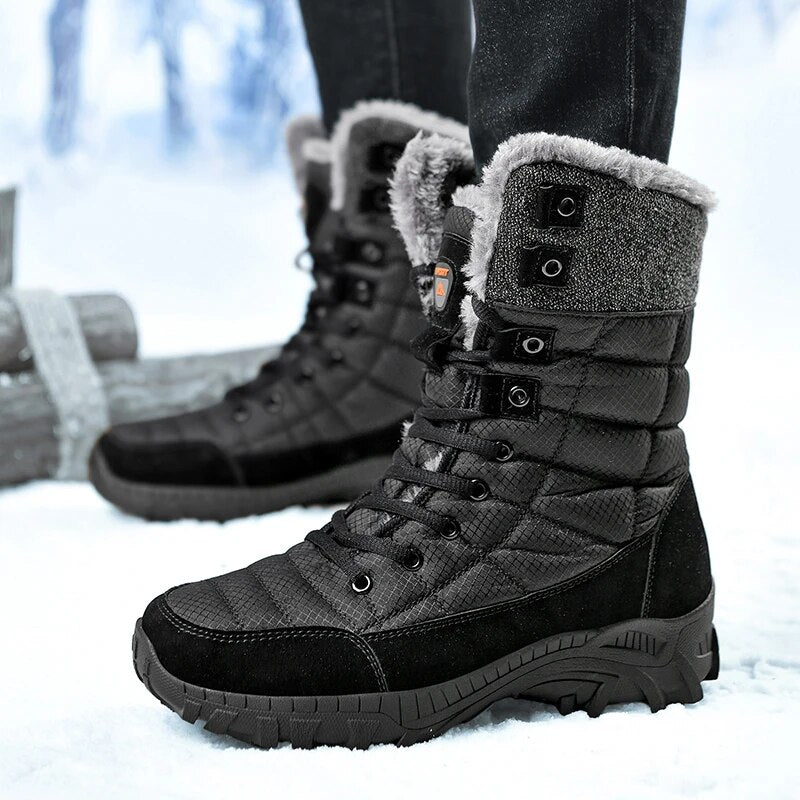 Snow boots men's winter 2021 new plus velvet warm trend men's shoes high top outdoor mountaineering padded men's cotton shoes