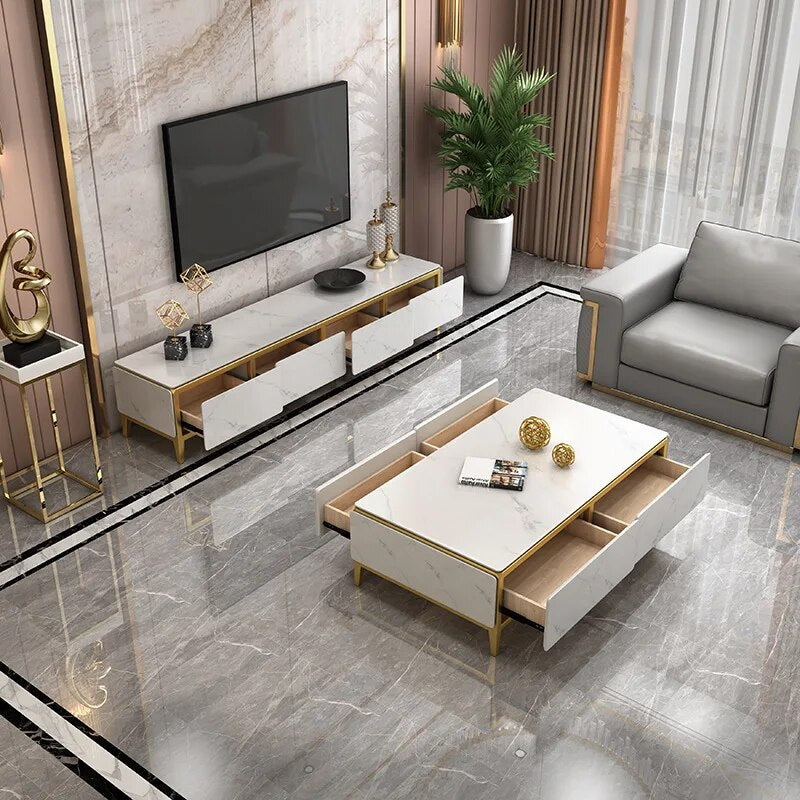 Spot Nordic Rock Board TV Cabinet  Small Apartment Living Room Storage Floor Cabinet Light Luxury Furniture