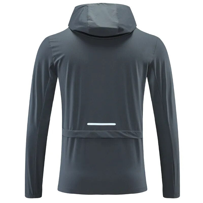 Men Fitness Jackets Quick Dry Zipper Hooded Workout Coats 2021 New Male Gym Sportswear Top Running Hoodies - KAISERINC