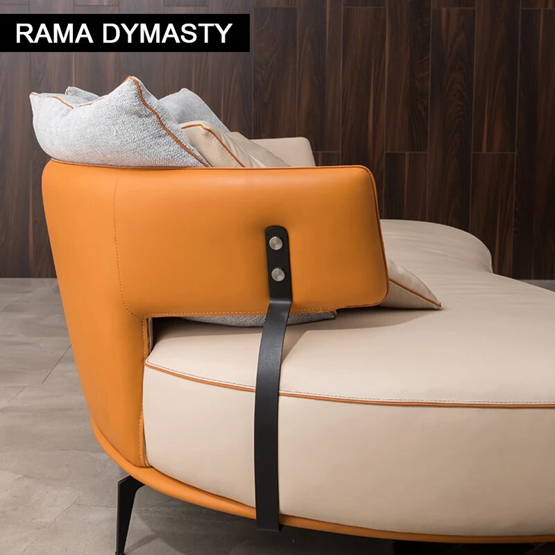 Customized high quality living room furniture  sofa set real leather sofa Curved sofa Creative sofa