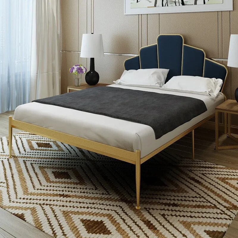 Nordic wrought iron bed 1.5 meters apartment furniture simple iron frame bed single kids bed child princess bed