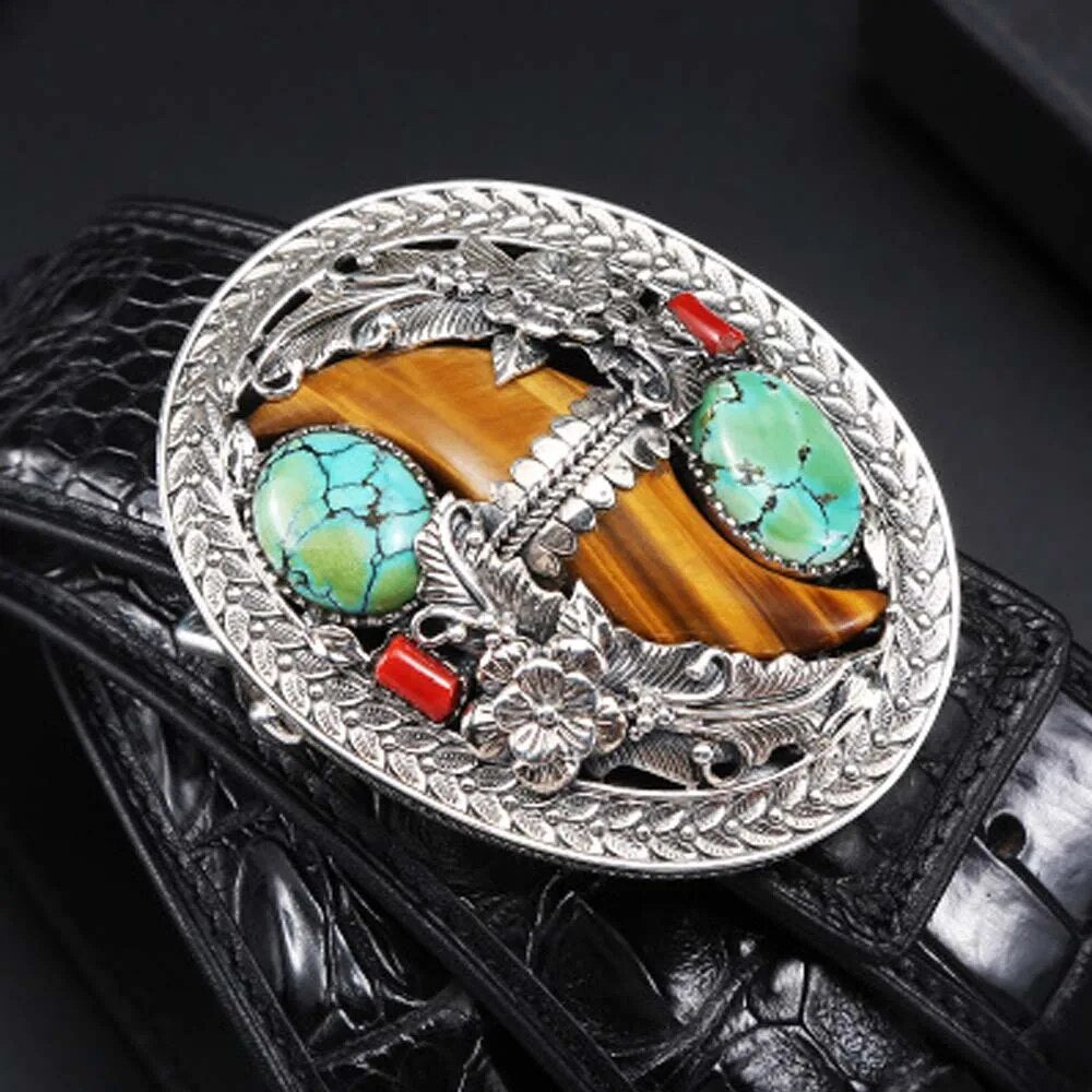 linshe new  crocodile leather men belt  male  925 sterling silver  buckle  belts  business  crocodile  male  belt