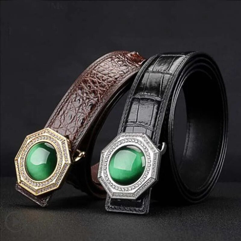 mafeimengge new thailand crocodile leather men belt  male  business  Smooth buckle  leisure  fashion Men belt