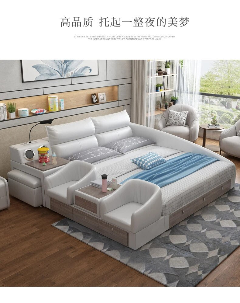 Smart bed frame camas bedroom furniture кровать двуспальная lit beds سرير  muebles de dormitorio мебель bedroom set cama de casa