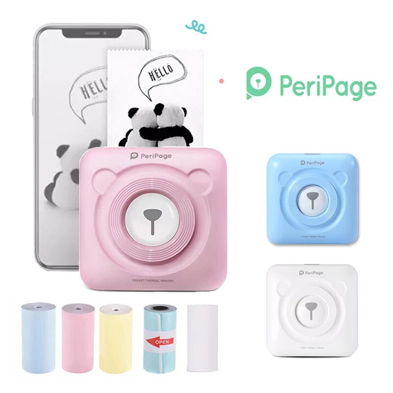 PeriPage Mini Portable Thermal Printer Handheld Photo Printer 58 Mm Printing Wireless Bluetooth Mini Android IOS Printers