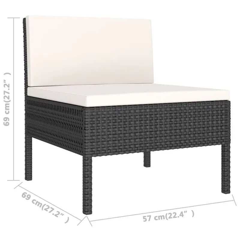 Outdoor Rattan Sofa Set of 10 Furniture Movable Free Combination Garden Home DecorationTerrace Waterproof Durable Seat Cushion