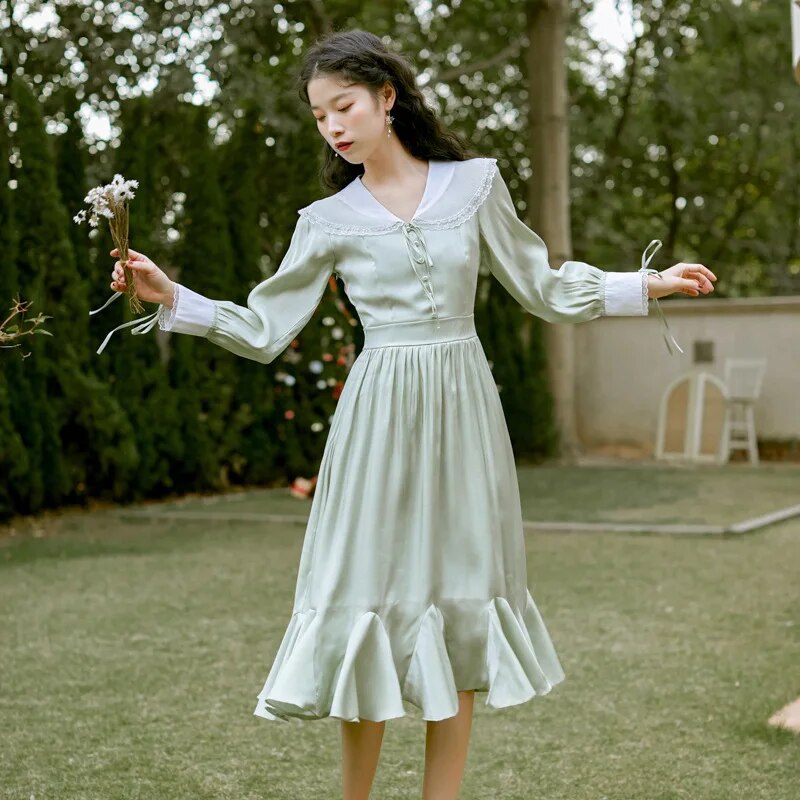 2020 new fashion women's clothing Peter pan Collar  Vintage  dress women  dresses