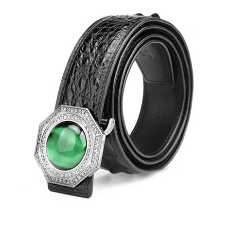 mafeimengge new thailand crocodile leather men belt  male  business  Smooth buckle  leisure  fashion Men belt