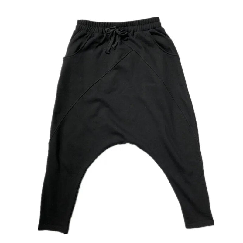 Owen Seak Men Casual Cross Pants high Street Wear Ankle Length Pants Men's Clothing Sweatpants Spring Harem Black Pants