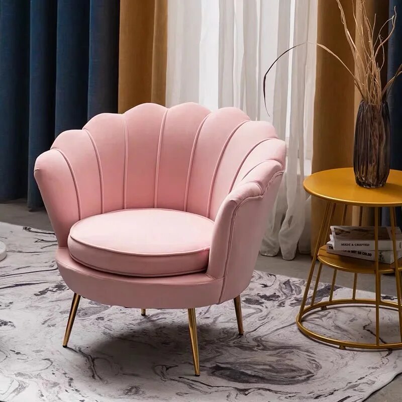 U-BEST Hotel Velvet Living Room Modern Furniture Bedroom lounge chair, Upholstered Small Shell Armchair Accent Chair