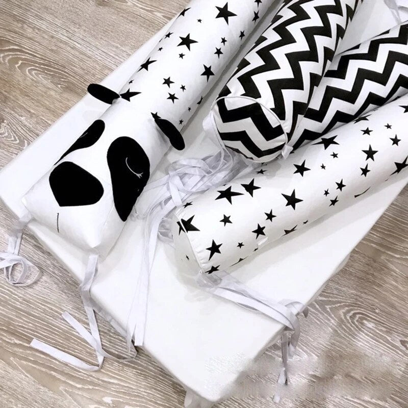 Crib Bumper Plush Pillows Crib Pads Baby Crib Liner Cartoon Animal Protector Pillow Bed Children Cradle Newborn Dropshipping