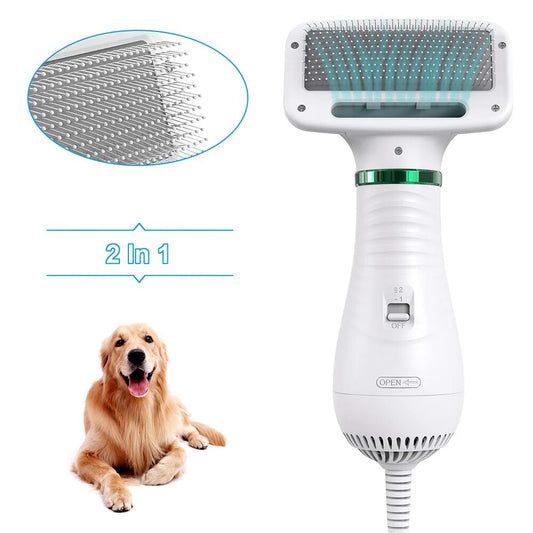 BIEMLERFN 2-In-1 Portable Pet Dog Dryer Dog Hair Dryer And Comb Brush Pet Grooming Dryer Cat Hair Comb Dog Fur Blower Low Noise