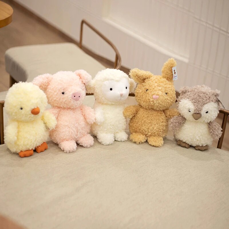20/30cm Simulation Cute Sheep Owl Rabbit Chick Pink Pig Plush Toys for Children Baby Soft Doll Stuffed Animal Toy Kids Gift