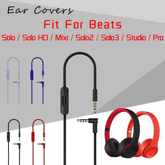 Aux Cable For Beats Solo / Solo HD / Mixr / Solo2 / Solo3 / Studio / Pro / Solo 2.0 3.0 Replacement 3.5mm Jack AUX-Cable