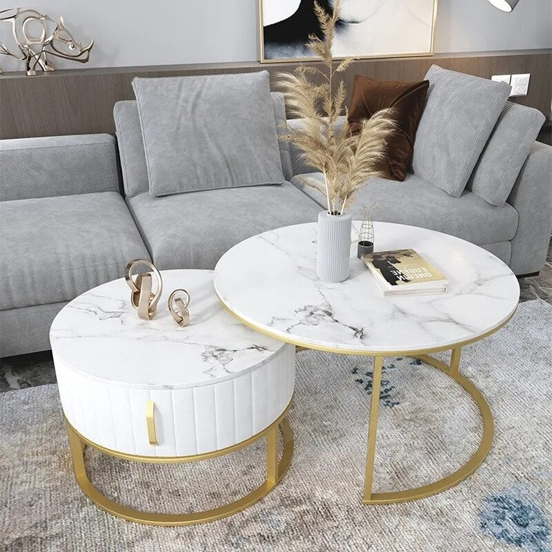 Nordic Living Room Round Coffee Tables Simple Modern Small Apartment Bedroom Bedside Table Home Furniture Restaurant Endtable WF