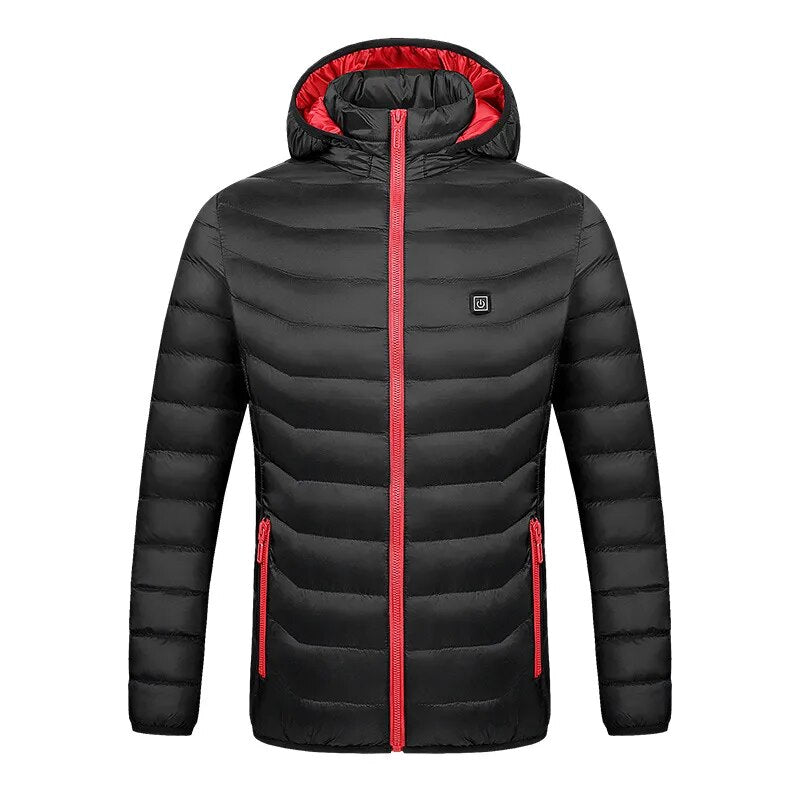 Women USB Electric Battery Heated Jackets Outdoor Long Sleeves Heating Hooded Coat Jackets Warm Winter Thermal Cotton clothes - KAISERINC