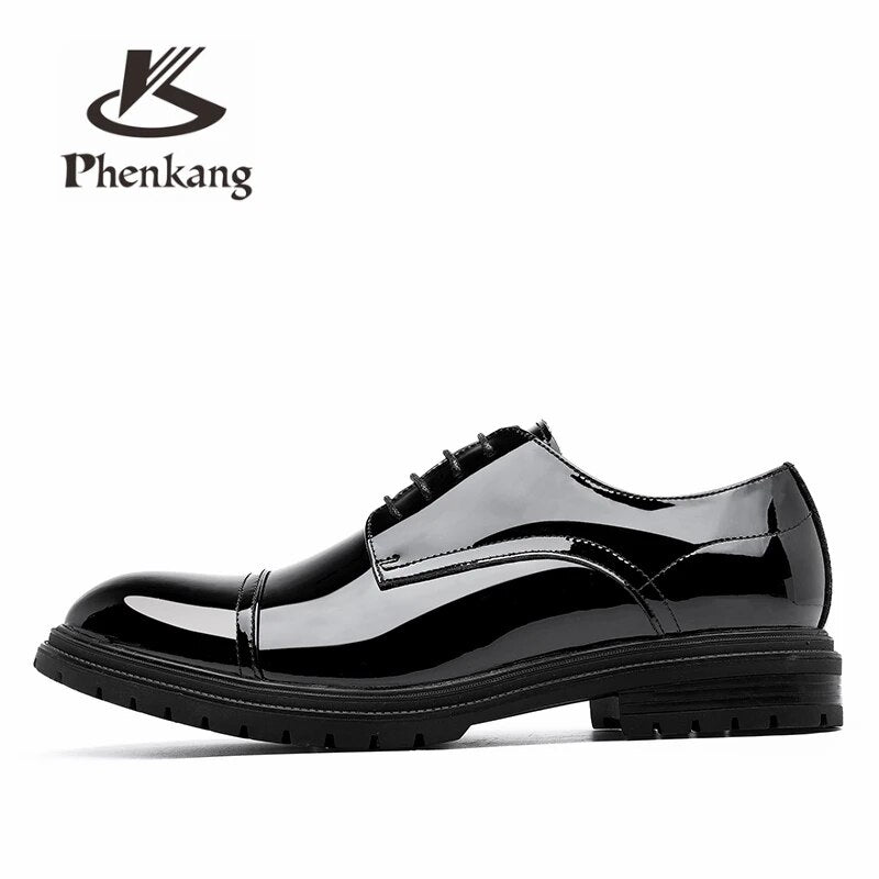 Men Genuine cow leather brogue wedding Business mens casual flats shoes 2020 black vintage oxford shoes for men's shoes