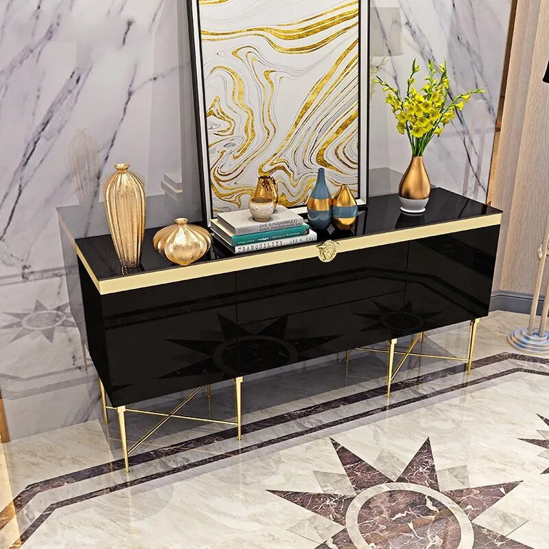 Sideboards Cabinet Simple Stainless Steel Cabinet Restaurant Decoration Cabinet Model Room Furniture