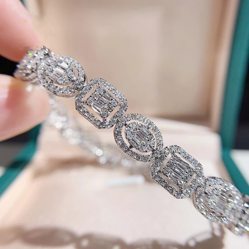 Real 18K gold Bracelet natura 3.6ct diamonds Bracelet B-RA006