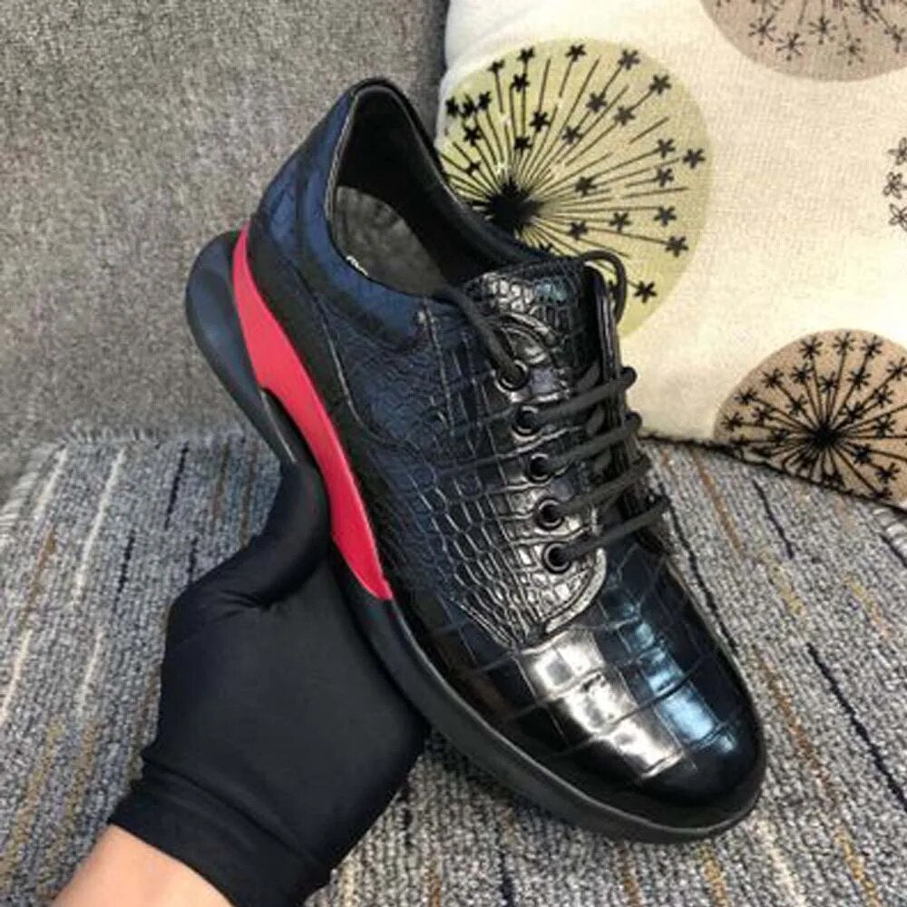 ousidun new  crocodile  Men crocodile shoes  male  Leisure shoes  business  Leather shoes  comfortable  Men's shoes