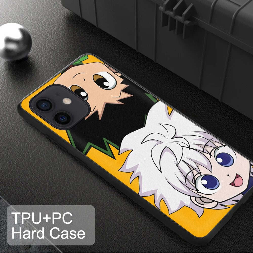 Cute Killua Zoldyck Gon·Freecss Hunter X Hunter Glass case for iphone 12 mini SE 7 8 14 Plus 11 12 13 14 Pro  X XR XS max cover