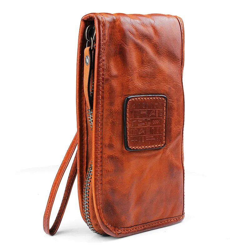 PNDME vintage designer real cowhide men long wallet luxury genuine leather multifunctional women credit card holder clutch purse