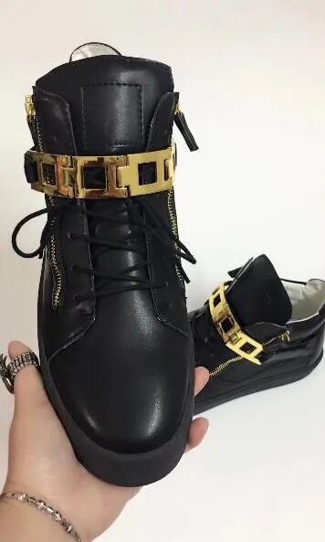 Brand Chentel Comfortable Leather Metal Fashion Men Casual Shoes Party Dress Shoes Men Flats Lace-Up Sneakers Black Color