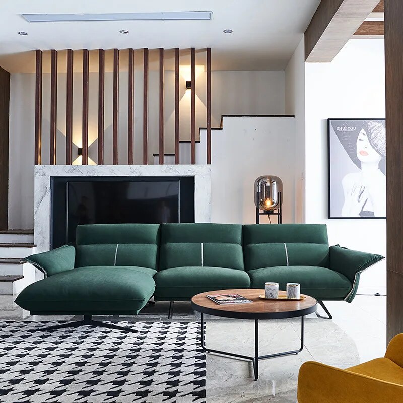 Italian technology cloth three-person down sofa Nordic minimalist living room combination small apartment furniture