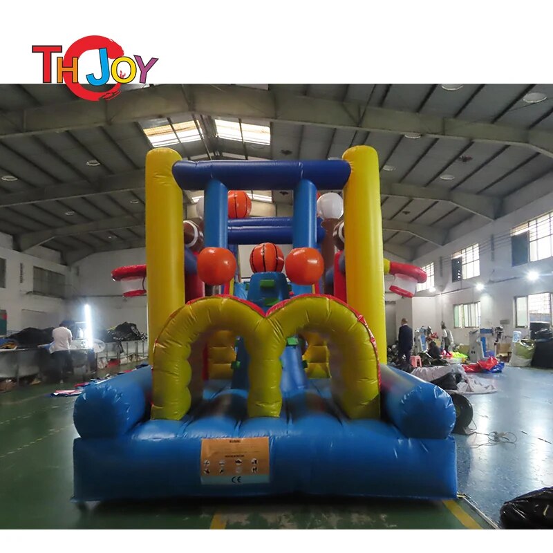 free sea ship to port, football baseball basketball soccer sport theme commercial inflatable obstacle course for kids