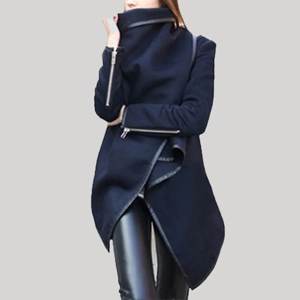 New Woman Fashion Autumn Winter Woolen Overcoat Women Long Sleeve Jackets Woolen Coat Outwear - KAISERINC