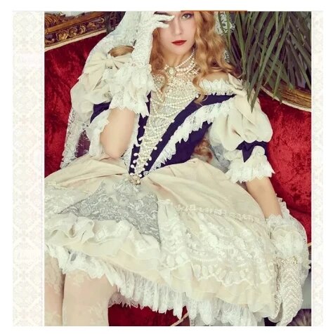 Gorgeous royal court Short Version Full Set In Stock Elizabeth Coronation Dress OP lolita dress cosplay costume
