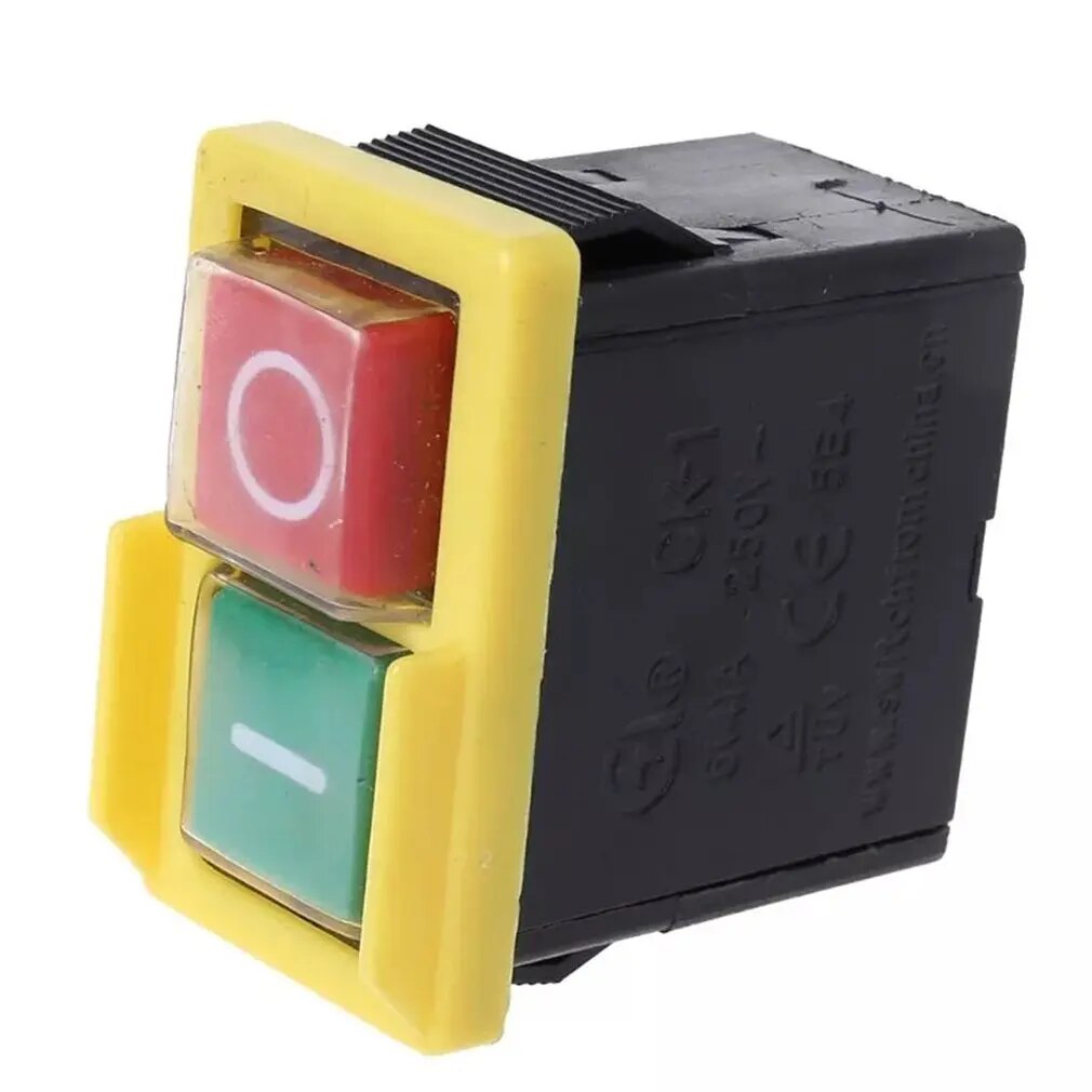 AC 250V 6/4A Waterproof Pushbutton Machine Saw Cutter Drill On Off Switches Control Box Switches CK1 Electromagnetic Switch
