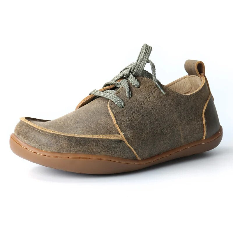 Men's Shoes Lace up Leather Casual Shoes Spring Autumn Male Sneakers Designer Man Shoes Genuine Leather Barefoot Shoes