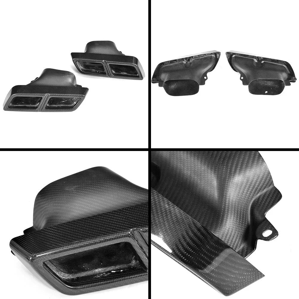 Dry Carbon Fiber Universal End Exhaust Tips Muffler For Mercedes-Benz All Cars W176 W204 W203 W205 W246 GLE C63 C43 AMG Exhaust