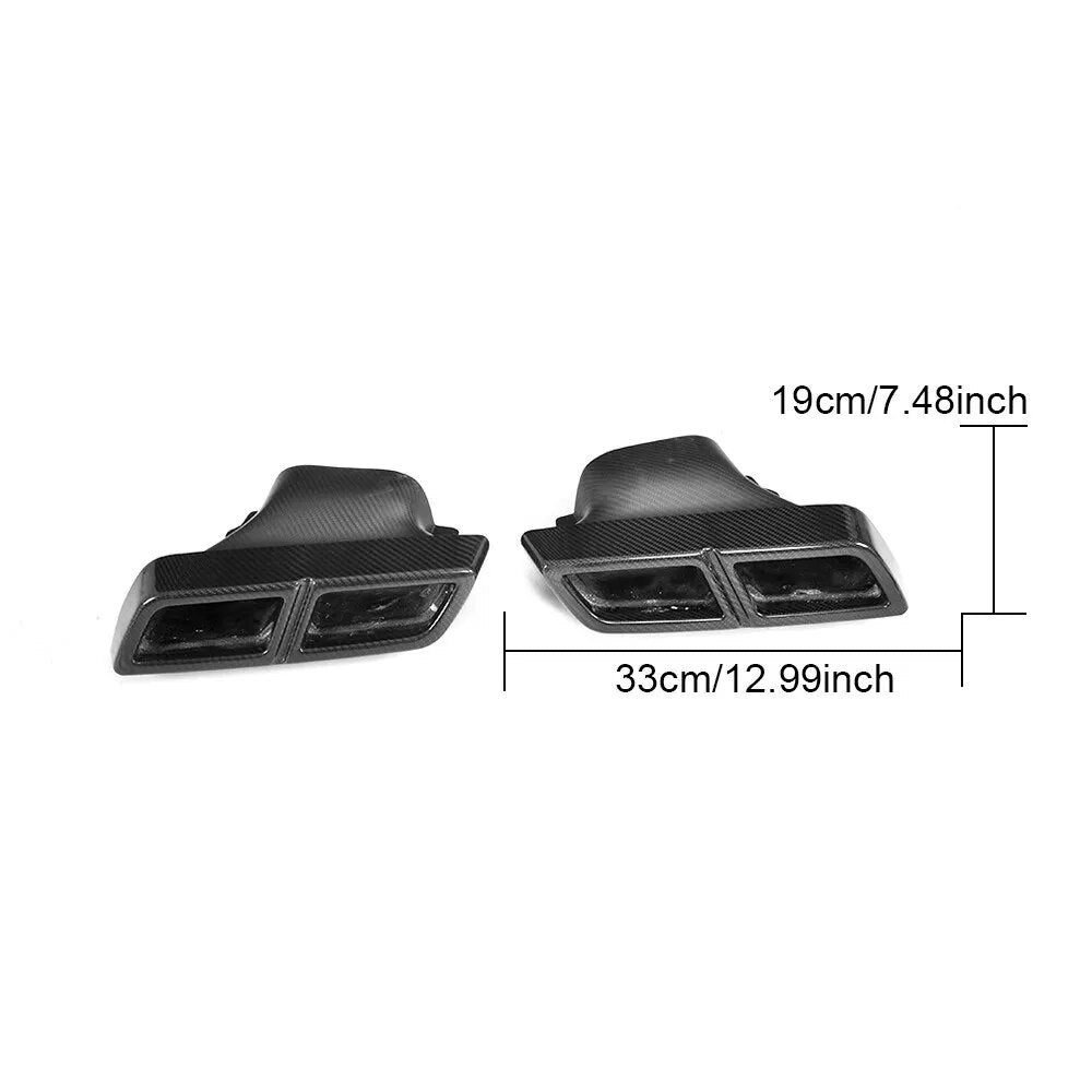 Dry Carbon Fiber Universal End Exhaust Tips Muffler For Mercedes-Benz All Cars W176 W204 W203 W205 W246 GLE C63 C43 AMG Exhaust