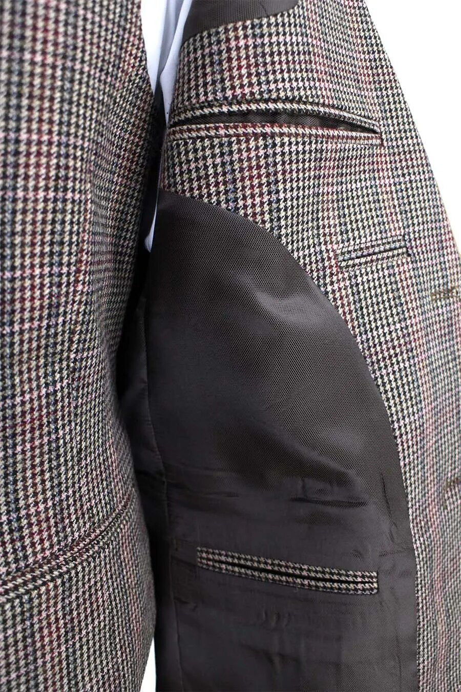 Wool Brown Classic Tweed custom made slim fit mens 3 piece suits gentleman style tailor wedding party dresses suits for men - KAISERINC