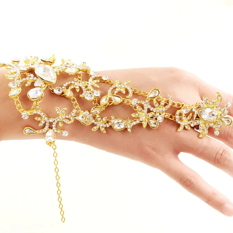 Crystal Bridal Bracelet / Wedding Dress Accessories Hand Chains Bracelets Jewelry bridal Bracelets & Bangles