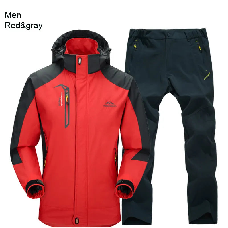 TRVLWEGO Jacket Pants Hiking Camping Spring&Autumn Outdoor Single Waterproof 20000MM Men's Windbreak Trekking Coat Trousers - KAISERINC