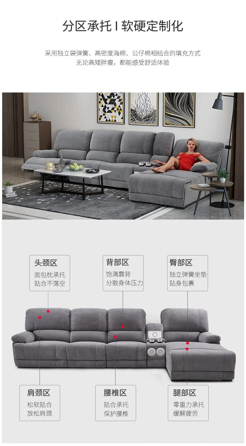 fabric sectional sofa electric recliner  Living Room Sofa set furniture alon couch puff asiento muebles de sala canape sofa cama