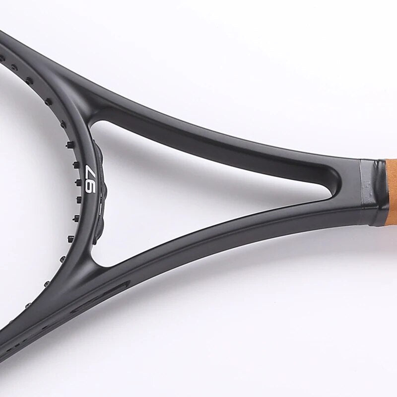 Black Carbon Fiber Tennis Racket Head Size 97 sq.in. Weight 340g Handle Size 4 1/4,4 3/8,4 1/2 with bag