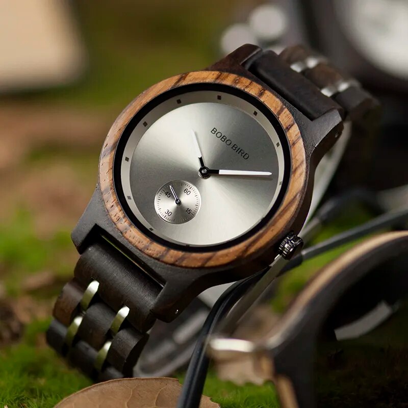 BOBO BIRD Wooden Watches Men Lovers‘s Timepieces Wood Metal Bracelet Quartz Watch relogio masculinoin Wholesale montre homme