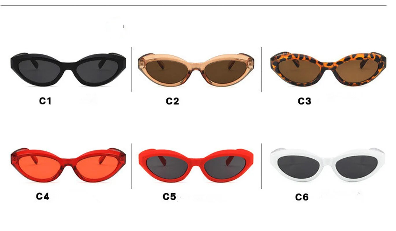 FOOSCK 2018 High Quality Fashion Classic Women Brand Designer Small Oval Sunglasses Lens Sun Glasses Female Eyewear