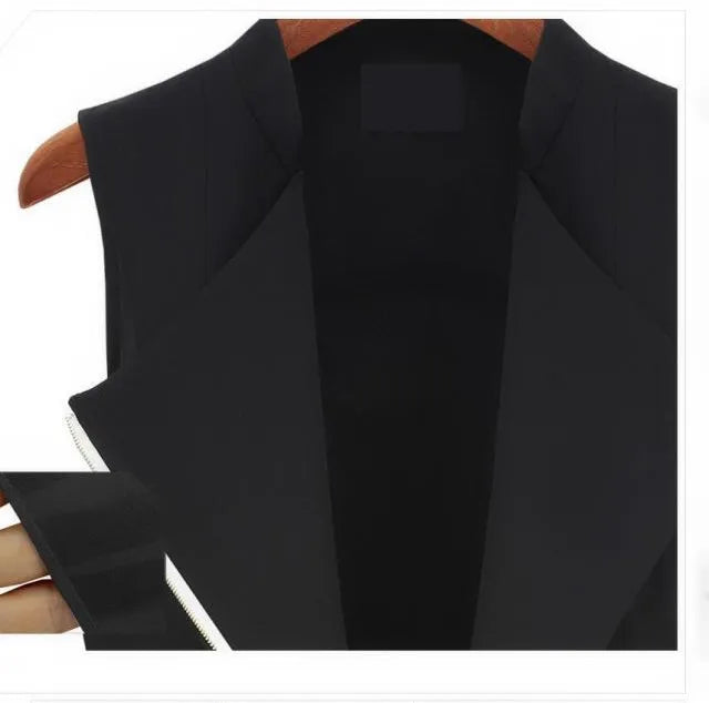 2023 Spring - Summer jacket chiffon Jackets Women Slim Long jacket  European brands sleeveless waist-coat  Maga Women S- XXXL - KAISERINC