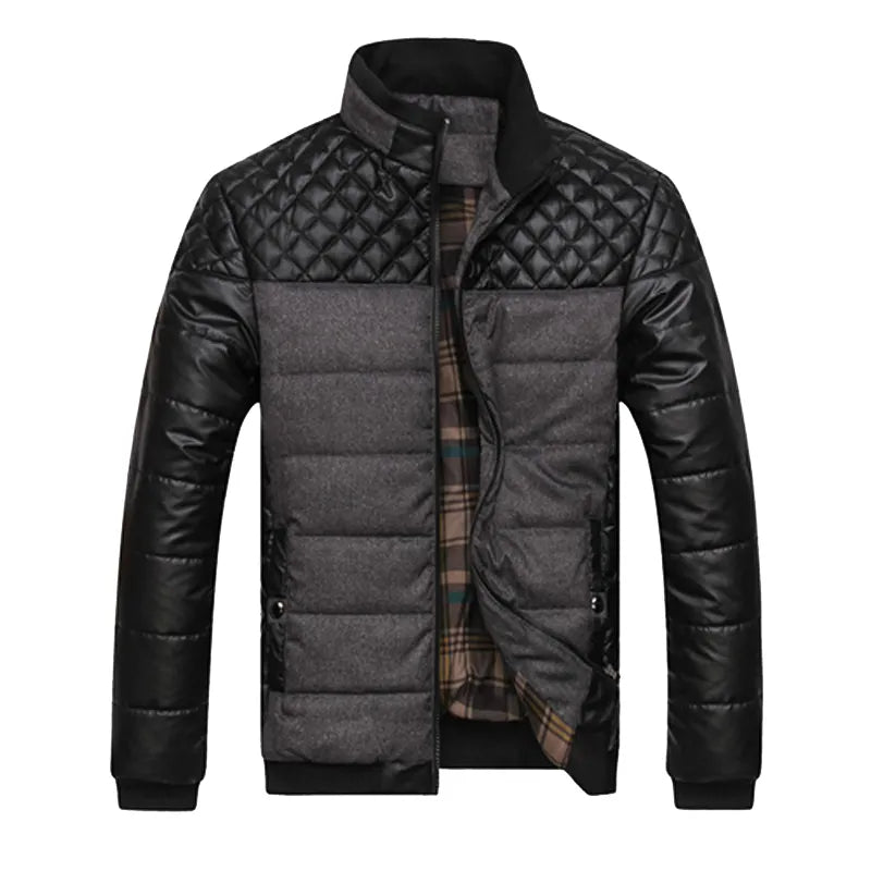 Mountainskin Brand Men's Jackets and Coats 4XL PU Patchwork Designer Jackets Men Outerwear Winter Fashion Male Clothing SA004 - KAISERINC