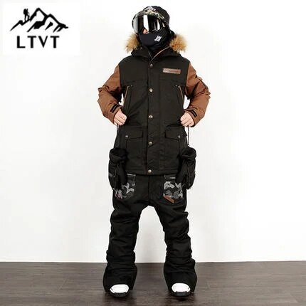 LTVT Brand Ski Suit Men/Women Snowboarding jackets+Pants Suits Warm Snow Coat Breathable Camouflage Waterproof Skiing Sets