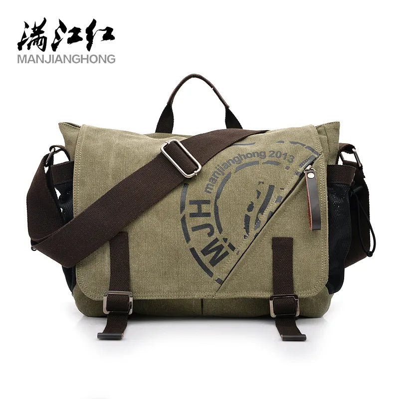 Man Canvas Messenger Bags Duffle Tote Travel Shoulder Bag High Quality Tote Bolsa Crossbody Bags Zipper Travel Leisure Handbag