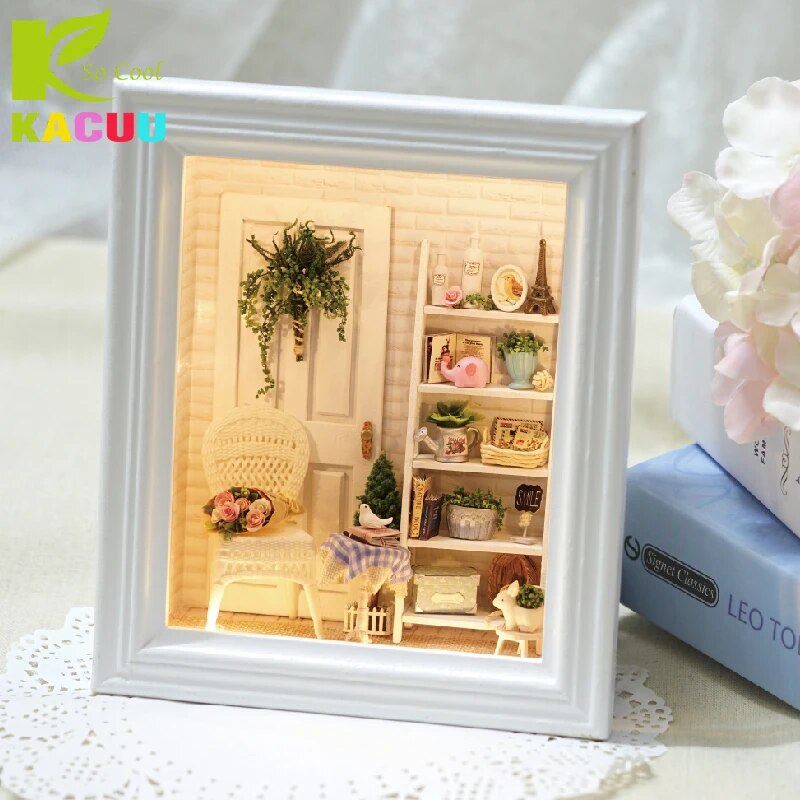 Miniature DIY Dollhouse Home Decoration Crafts Wooden Doll Houses Original Box Furniture Kit Toys for Children Gift