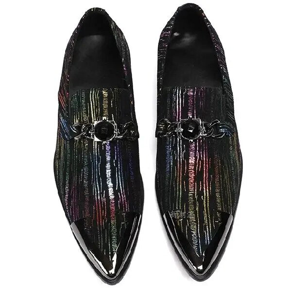 Stylish pointed youth shoes British casual business dress shoes colorful men's shoes Trendy pointed youth shoes